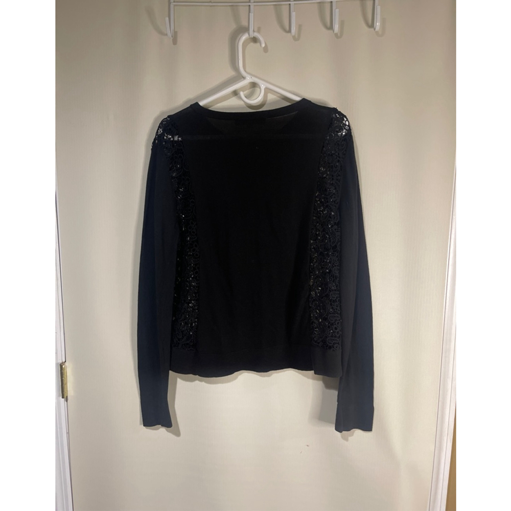 NWOT LOFT Black Button Up Long Sleeve Sweater Cardigan Women Size XL - Picture 10 of 11